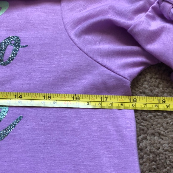 SO Top Girls Size XL 14/16 Purple "You're So Awesome" Short Cold Shoulder Sleeve - Picture 9 of 9